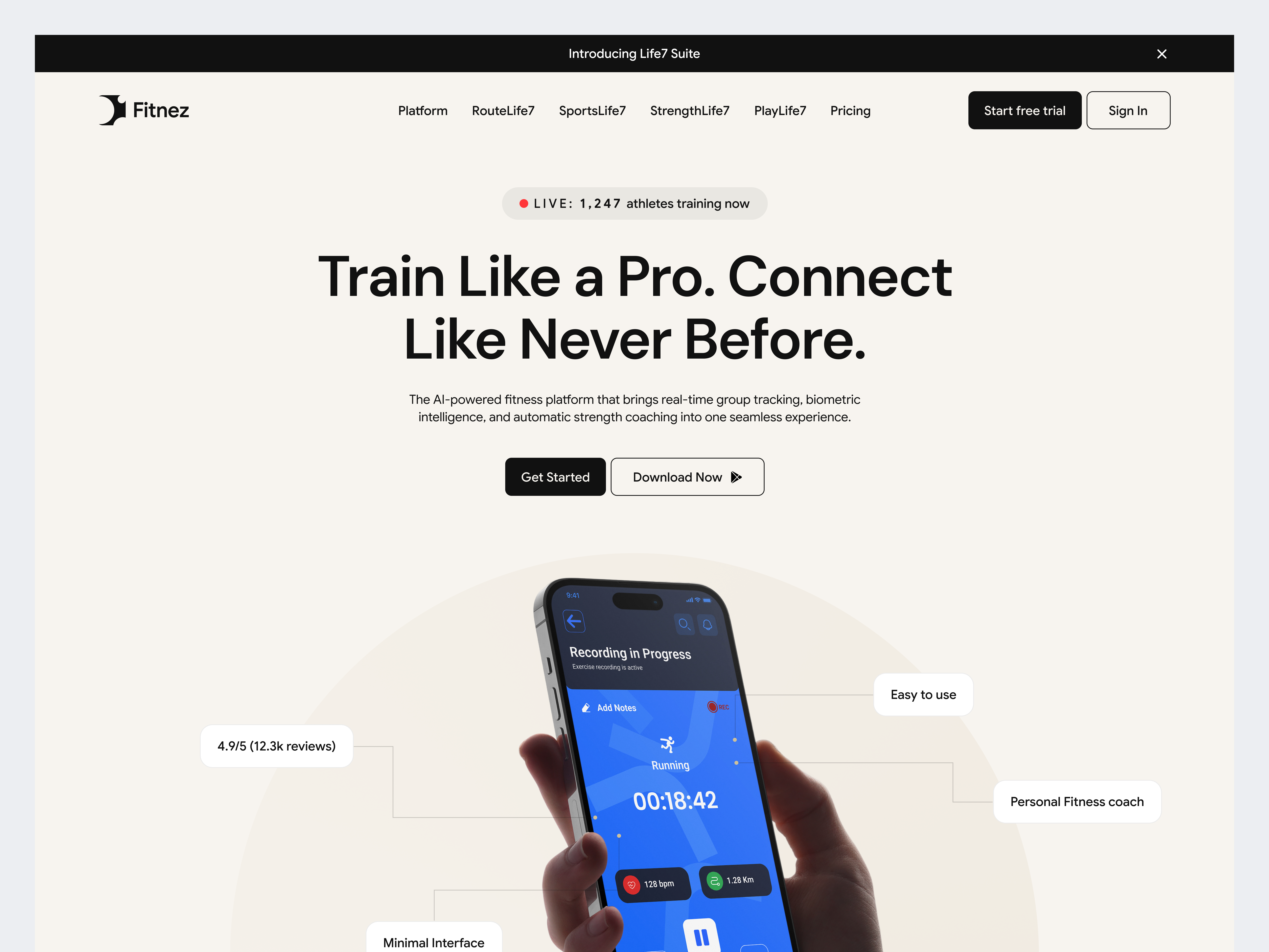 Fitnez - AI Coaching & fitness Landing page