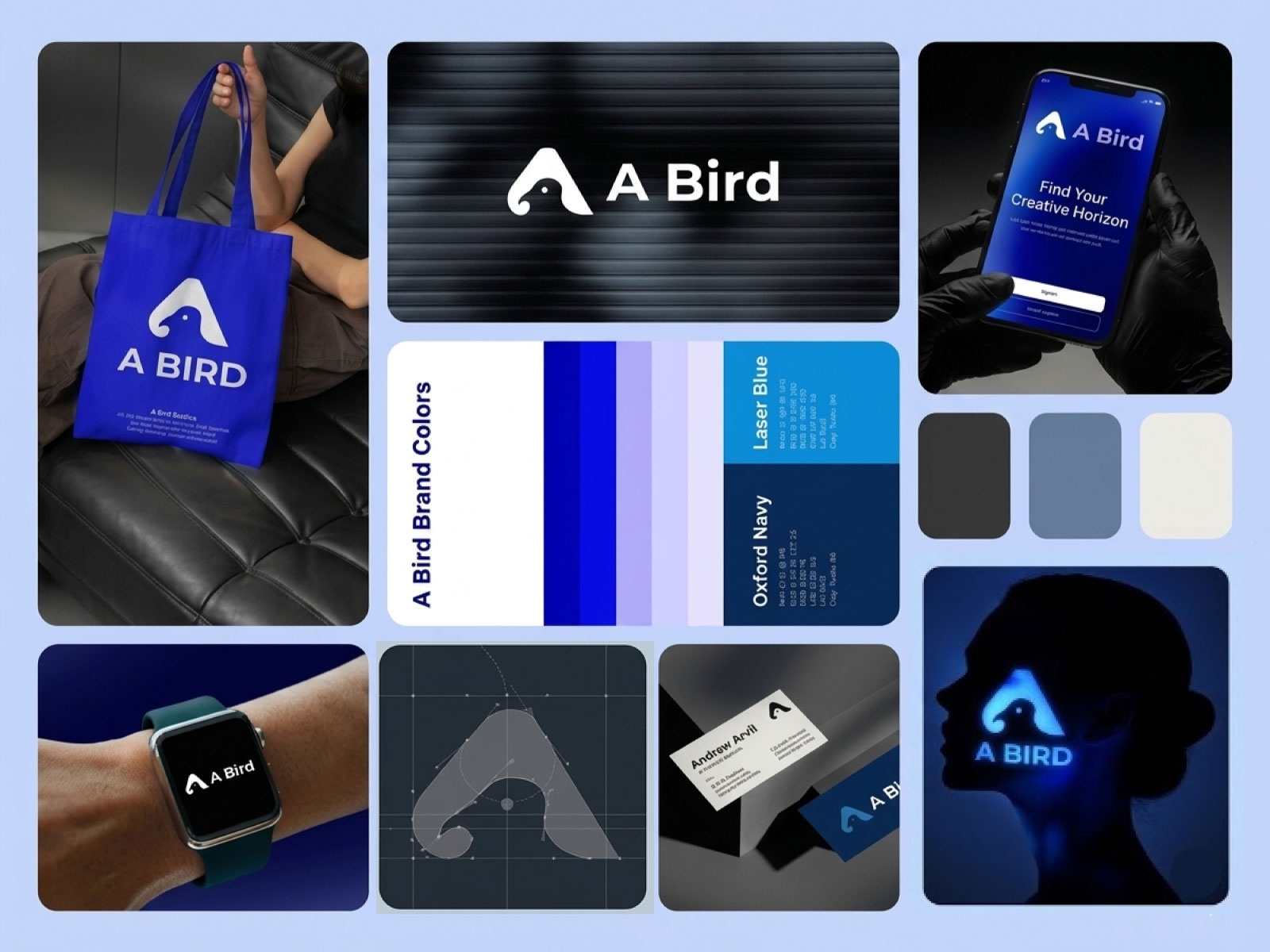A & bird  icon Logo Design Brand