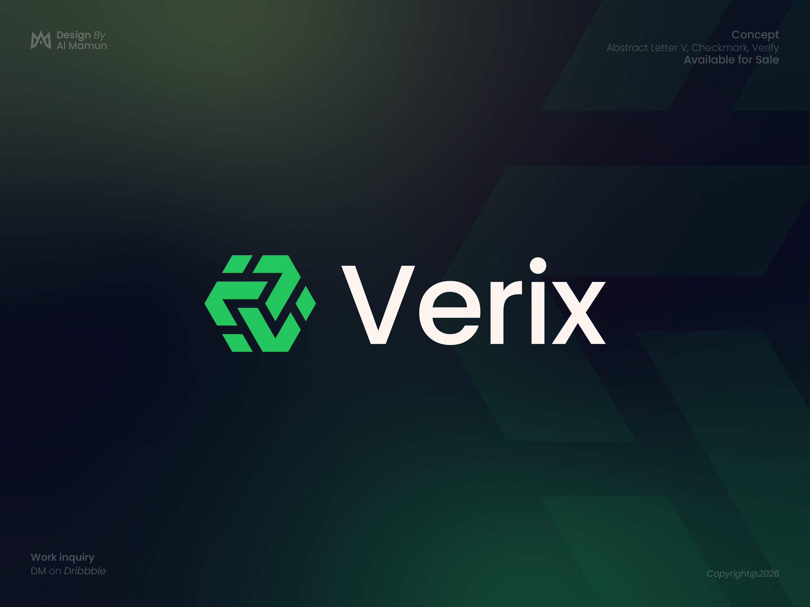 Verix-Modern V Checkmark Logo | Fintech & Verification Branding abstractlogo brandidentity checkmarklogo fintechlogo geometriclogo letter v logo logomark minimallogo modernlogo saasbranding securitylogo techlogo trustlogo verification verix vlogo