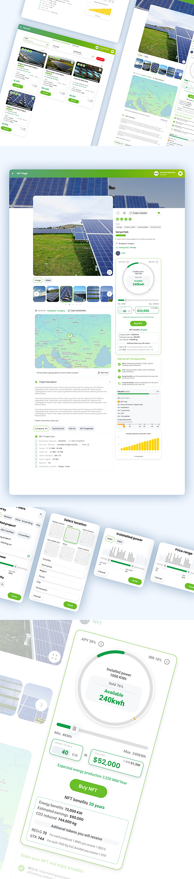 RED Platfrom service- Solar NFT (detailed view) app blockchain concept cryptocurrency design sustainable ui ux web web app