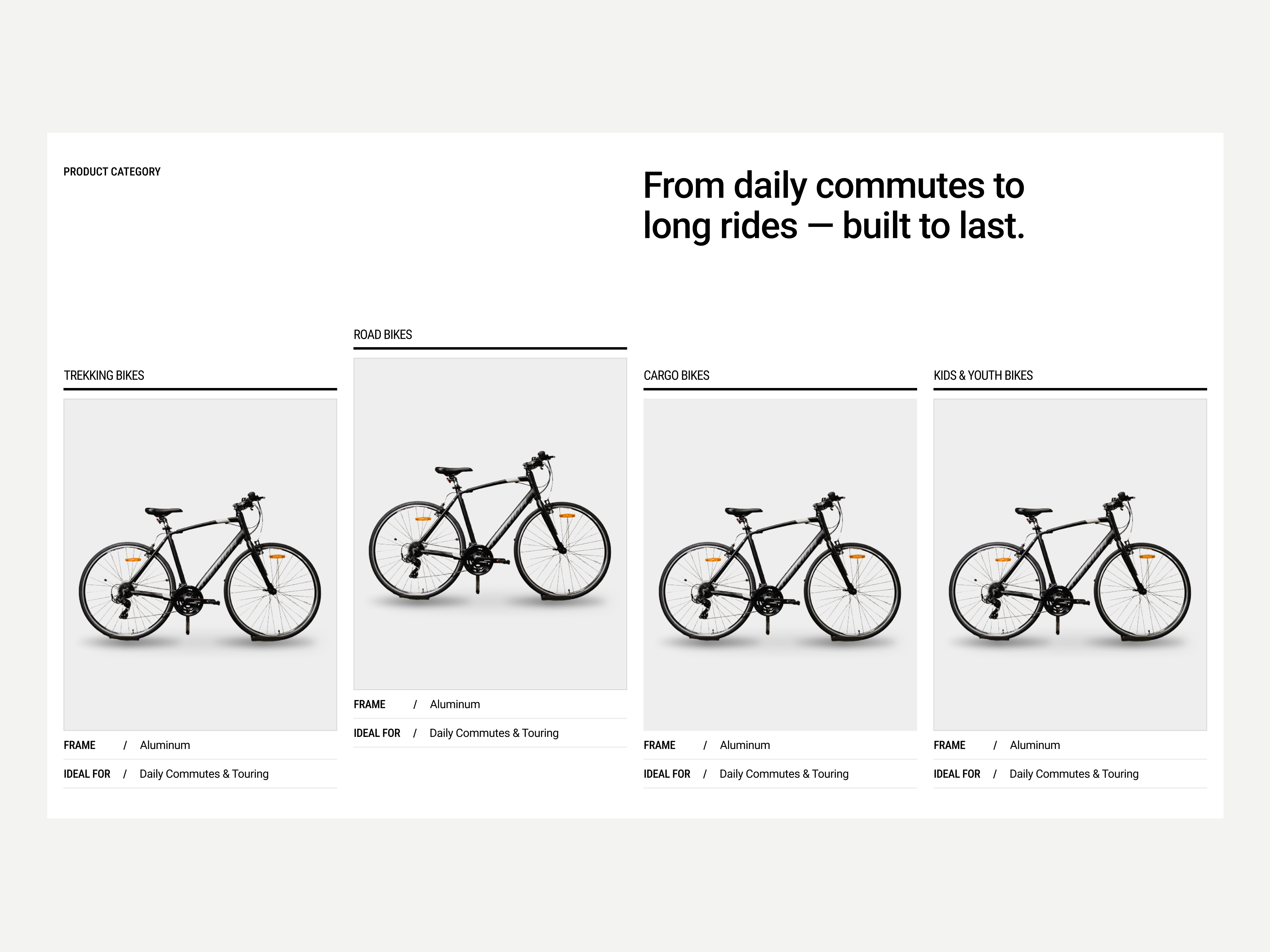 Bike ecommerce — product category page built in Webflow