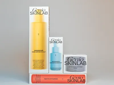 GENIO SKINLAB art direction bath and beauty brand strategy branding cosmetics design graphic design identity identity system logo packaging packaging design personal care skin care