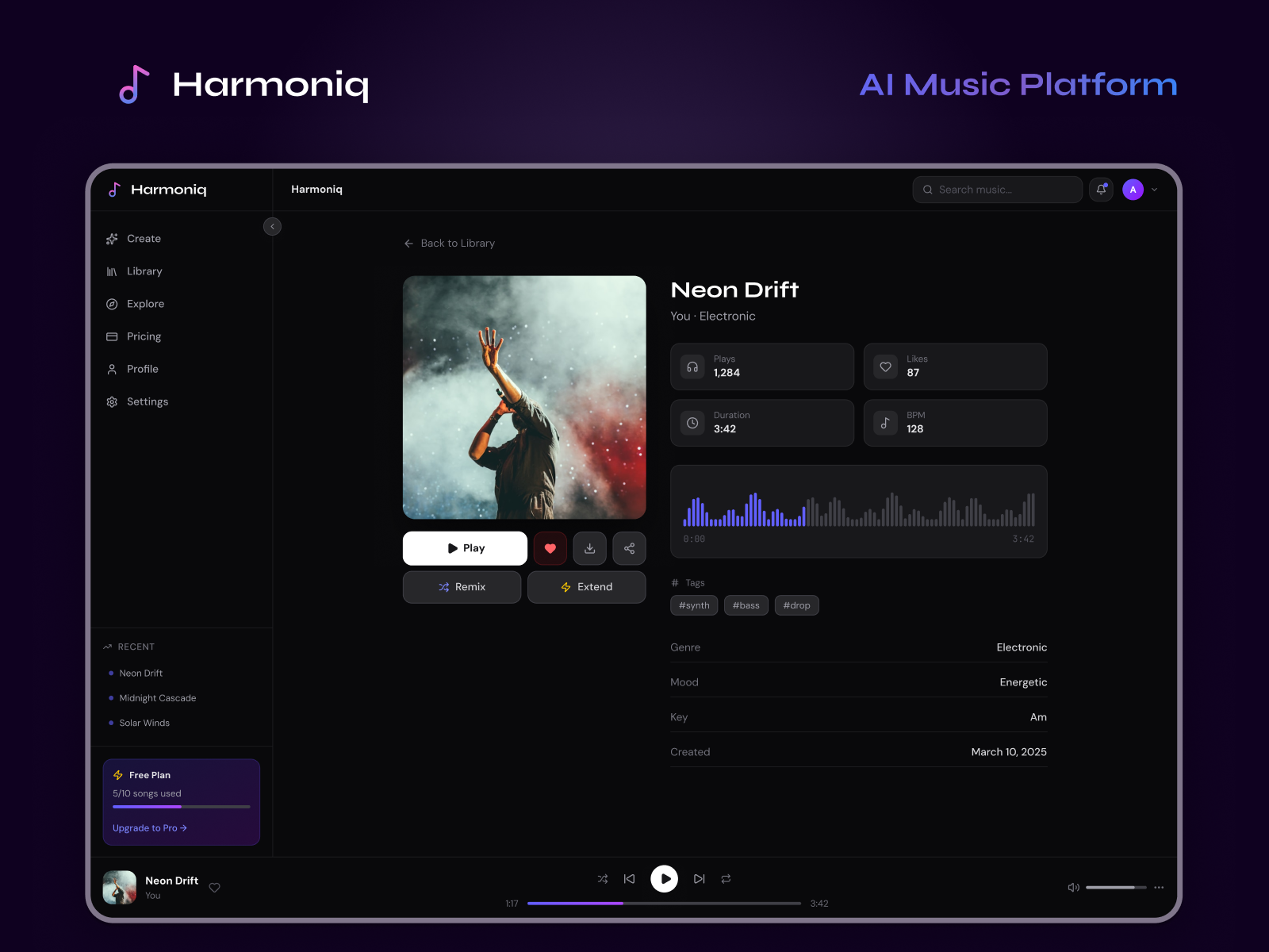 AI Music Platform - My Track