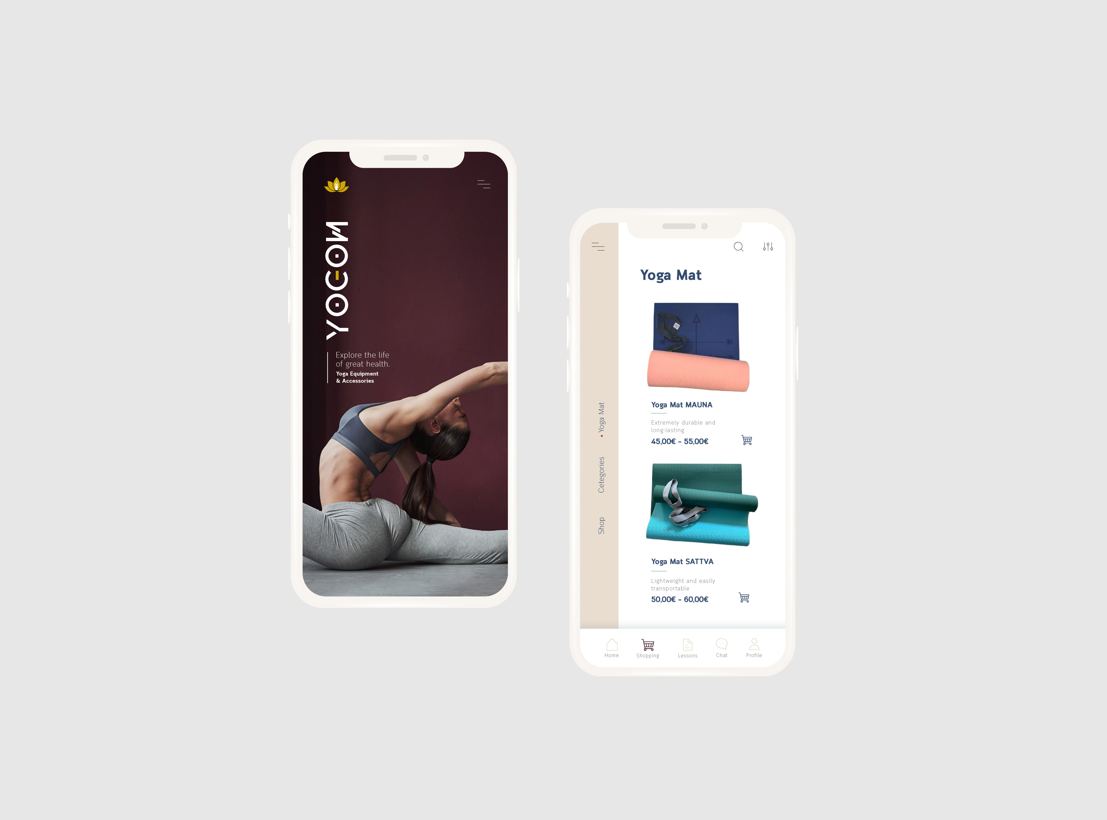 YOGOM Yoga App mobile app ui web design