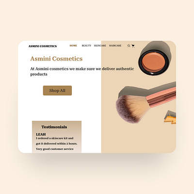 Asmini E-commerce website ui