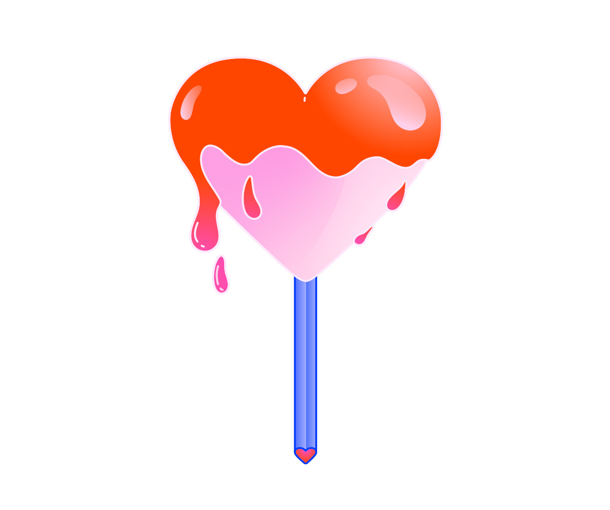 Heartpop adobe illustrator editorial illustration heartpop lolly vector vector illustration