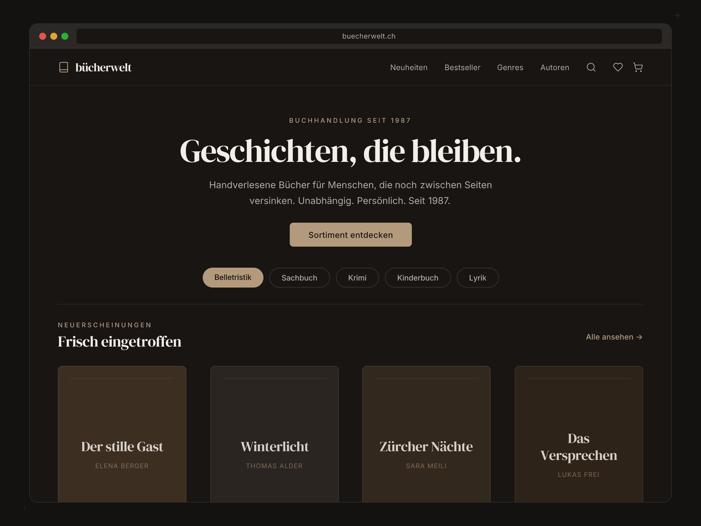 Bücherwelt – Online Bookshop Web Design
