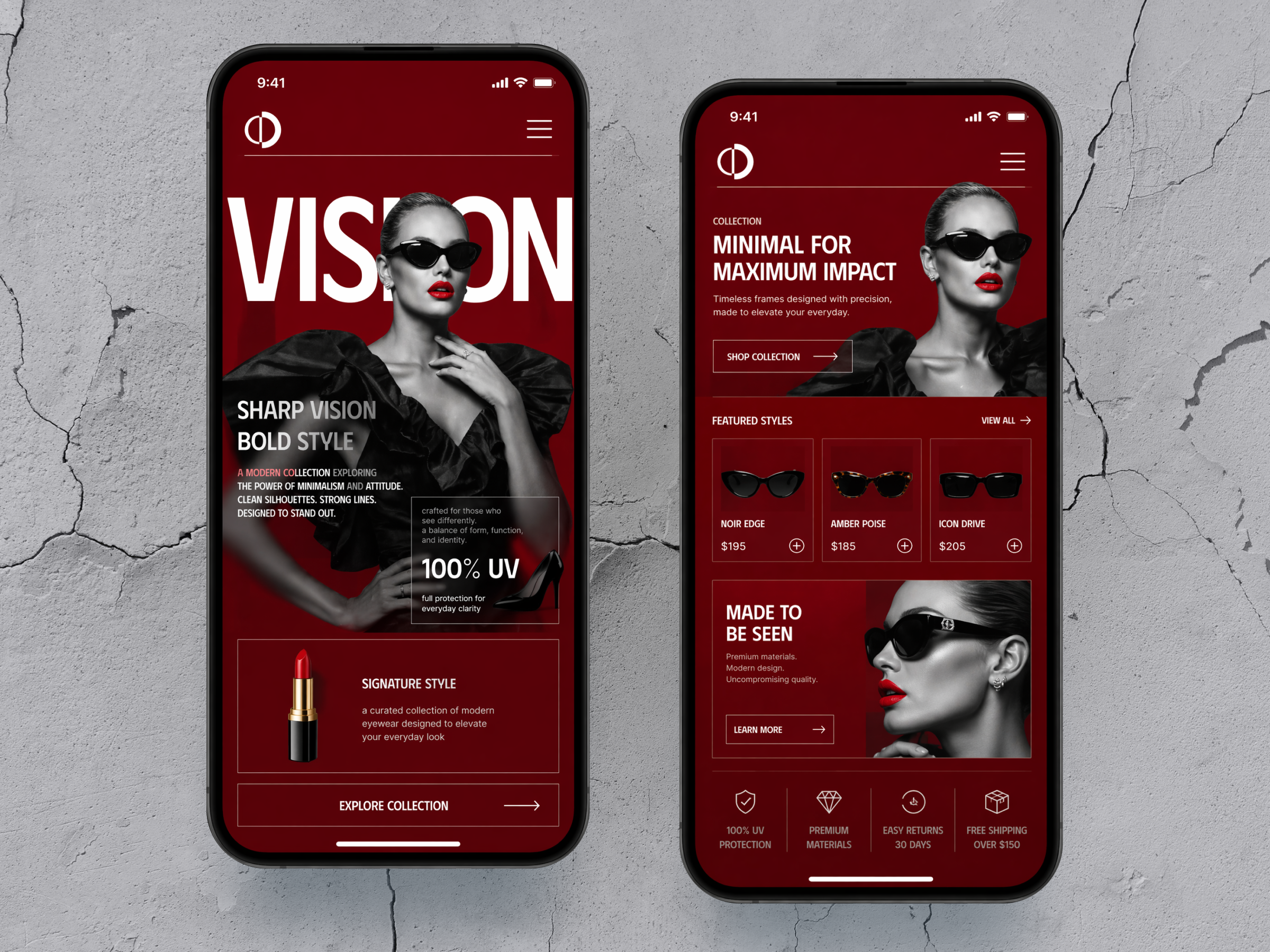 Sharp Vision - Art Direction Exploration art direction branding editorial fashion landing page luxury typography ui design visual design