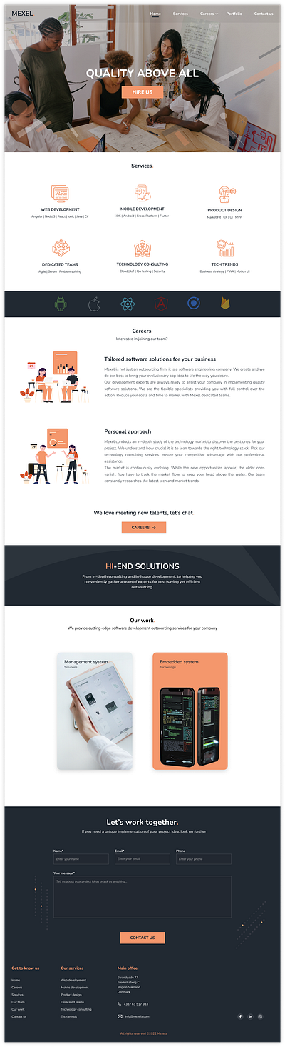 Mexels - Company Website design figma landing page landing page design ui web design webapp