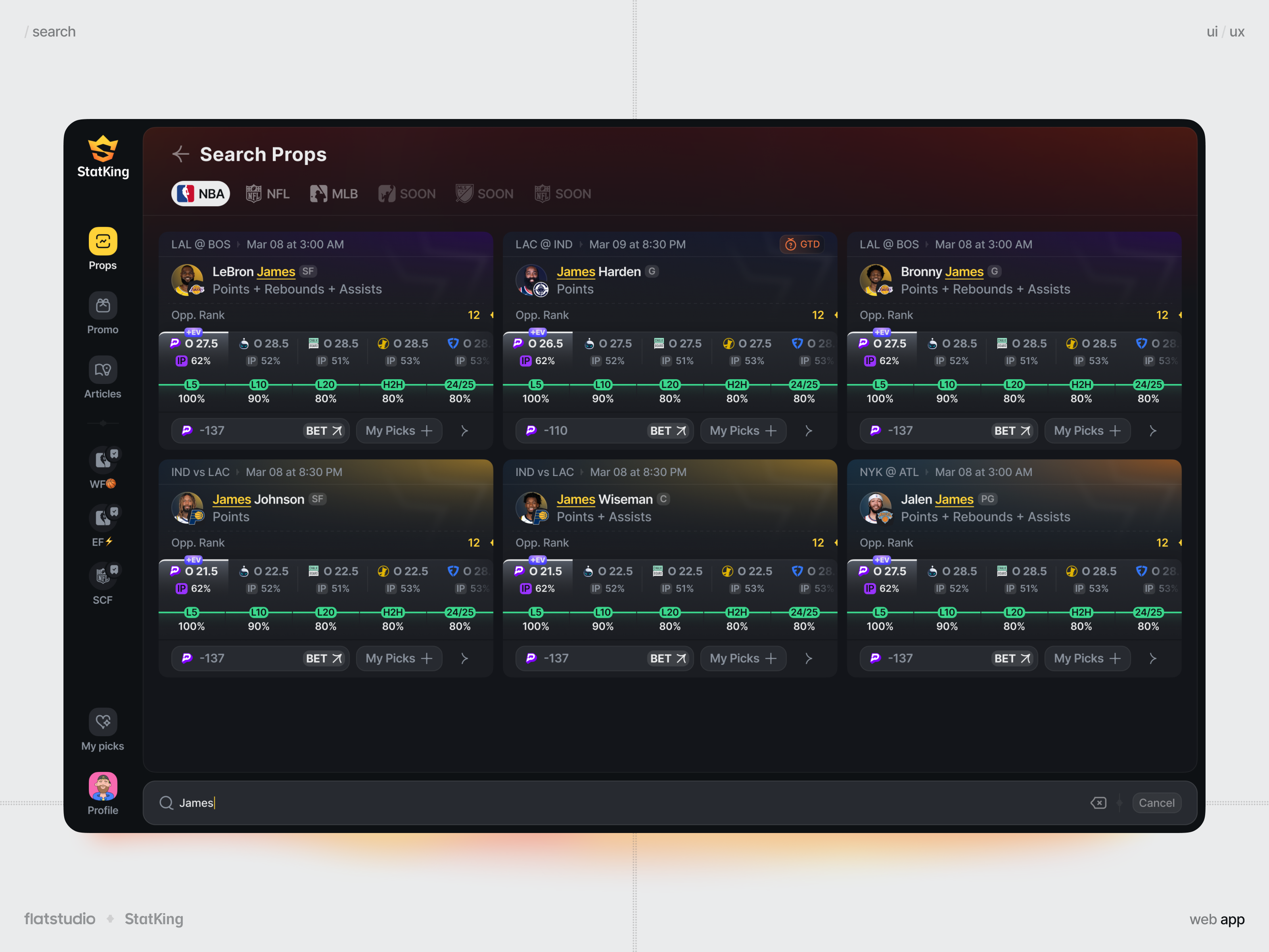 StatKing: Search Props & Preferences