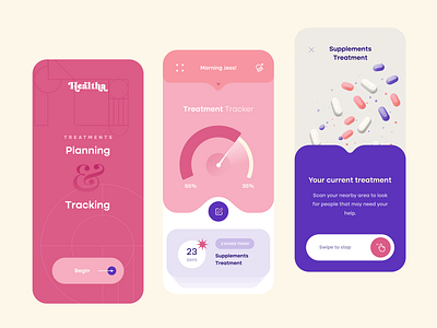 Drug Companion Mobile App app clean design flat illustration mobile ui ux