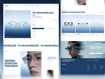 Yukiyo- Glasses Ecommerce Conversion Product Page Website Design clean website conversion ecommerce ecommerce website editorial elegant fashion fashion ecommerce landing page luxury minimalist website product detail product page shopify shopify website ui ui design web design website website design
