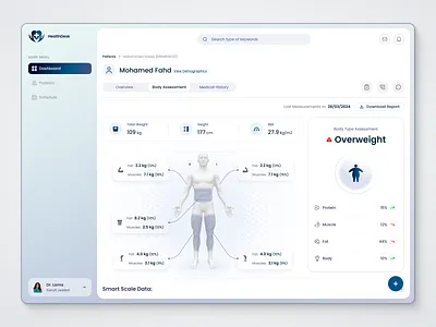 HealthDesk – Patient Body Assessment Dashboard UI app ui best designer body assesment dashbaord health analytics health dashboard healthcare healthtech minimal patient body assesment patient dashbaord shahriar sultan ui ui design ux web webapp