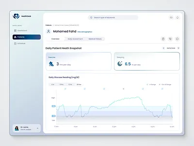 HealthDesk - Daily Patient Health Snapshot UI analytics appui best web designer clinic management dashboard desginer doctor health tech healthcare management patient analytics patient management shahriar sultan uiux design web web designer webapp