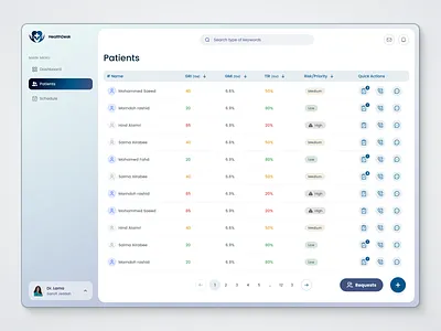 HealthDesk – Patient Management List app appui clinic clinic management design inspiration healthcare healthtech hospital list interface list ui medical app medical ui minimal design patient list patient management ui ui inspiration ux web webapp