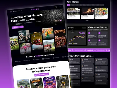Event Planning & Management - Website ai dark ui dashboard design design design inspiration event management event plan events management plan product design ui ui design ux uxdesign web design website