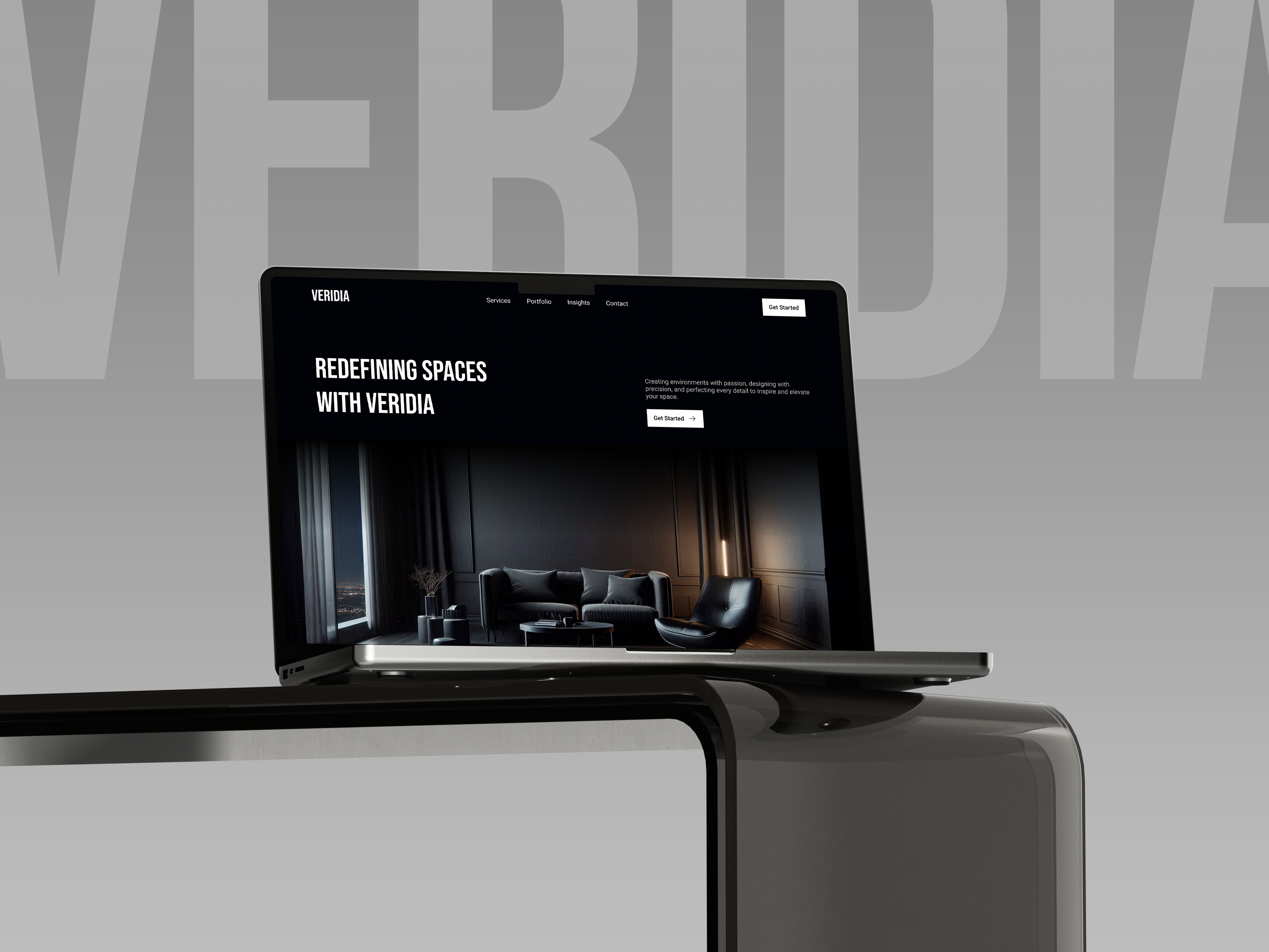 Luxury Interior Design Website UI – Dark Modern Landing Page creative agency website dark ui interior design website landing page design luxury website minimal design modern ui portfolio website ui ux design web design inspiration