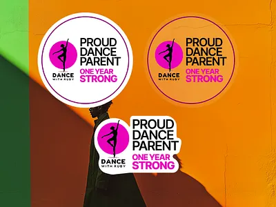 Sticker design ballet sticker design branding dance mom dance parent dance parent sticker dance sticker design design graphic design logo one year strong print design sticker design