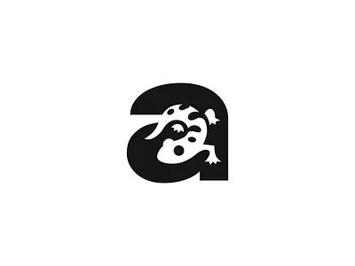 Asbestorama logo a letter a monogram asbestos gekko lizard logo logo design negative space salamander