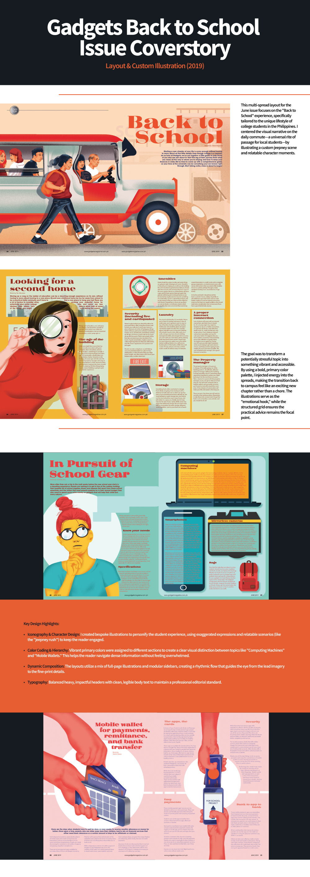 Gadgets Back to School Issue Coverstory adobe illustrator design digital art graphic design illustration magazine layout vector