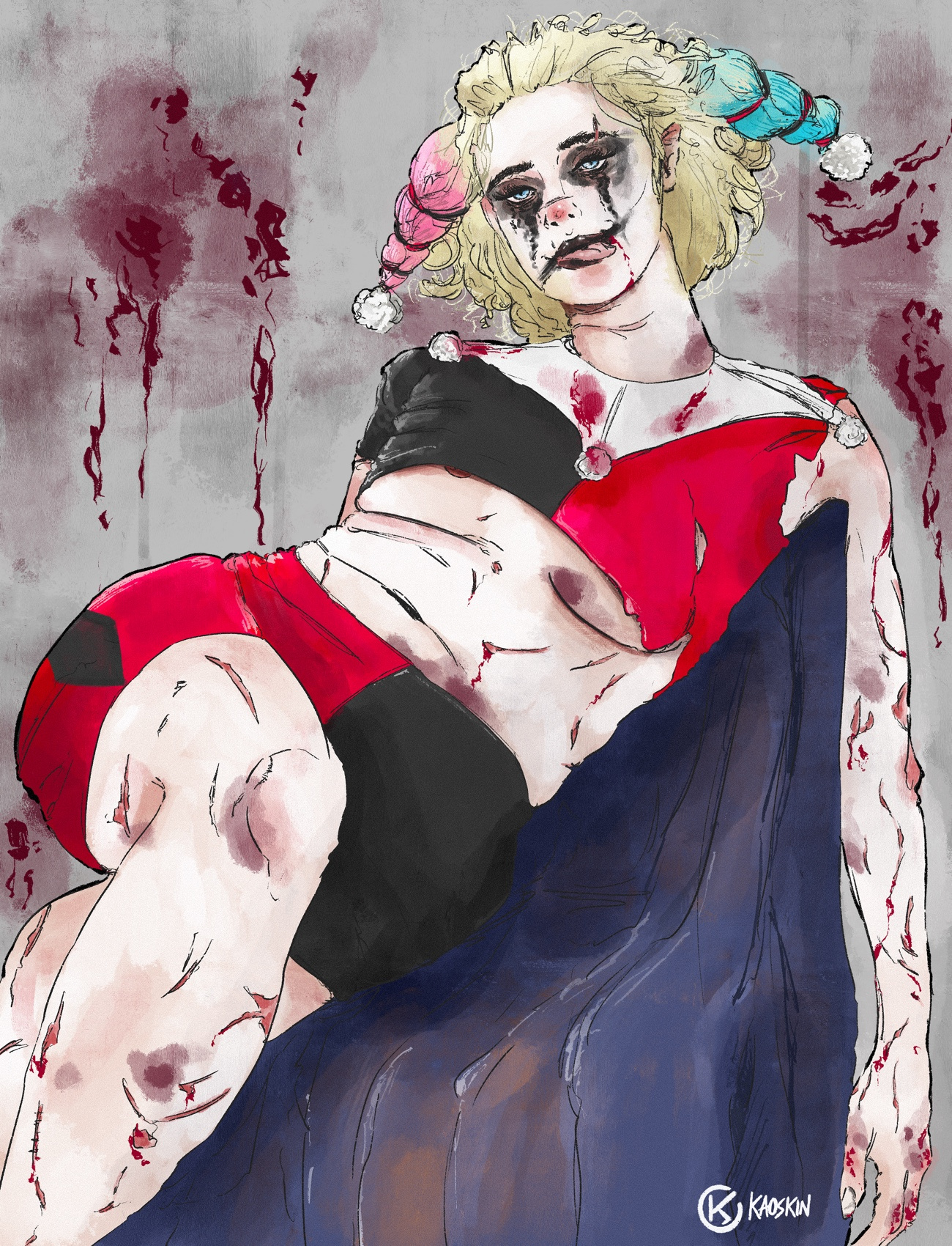 Harleen artwork characterdesign conceptart contemporaryart darkart dccomics digitalart fanart harleyquinn illustration procreate visualart