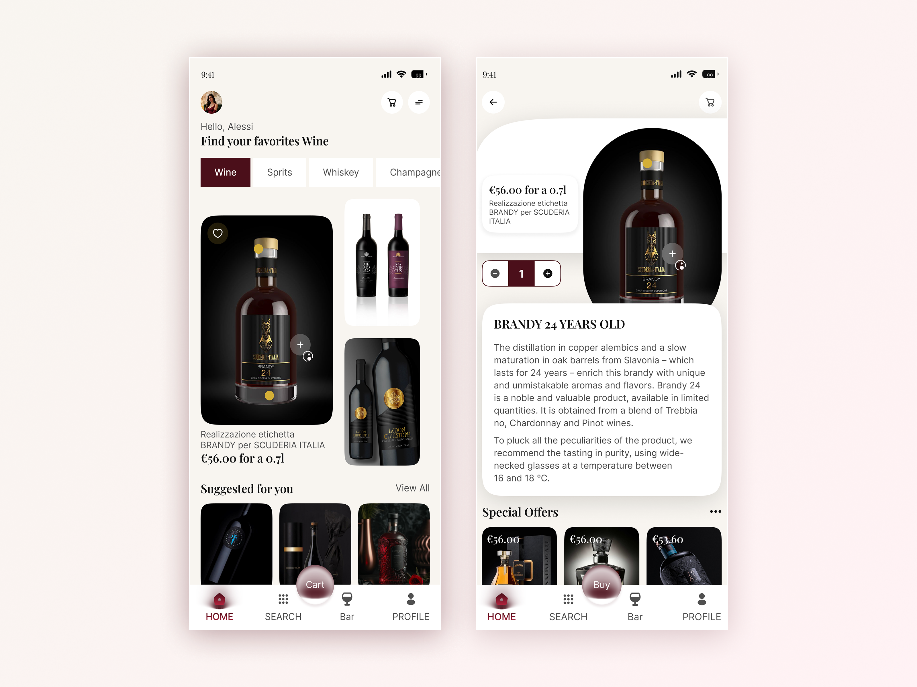 Luxury Wine E-commerce Mobile UI 🍷 alcohol app app design darkui ecommerce ecommerce app ui ecommerceapp iosapp liquor app liquor delivery app luxuryui mobile design mobileui modernui onlinestore product design shopping app shopping app design ui wine app wineapp