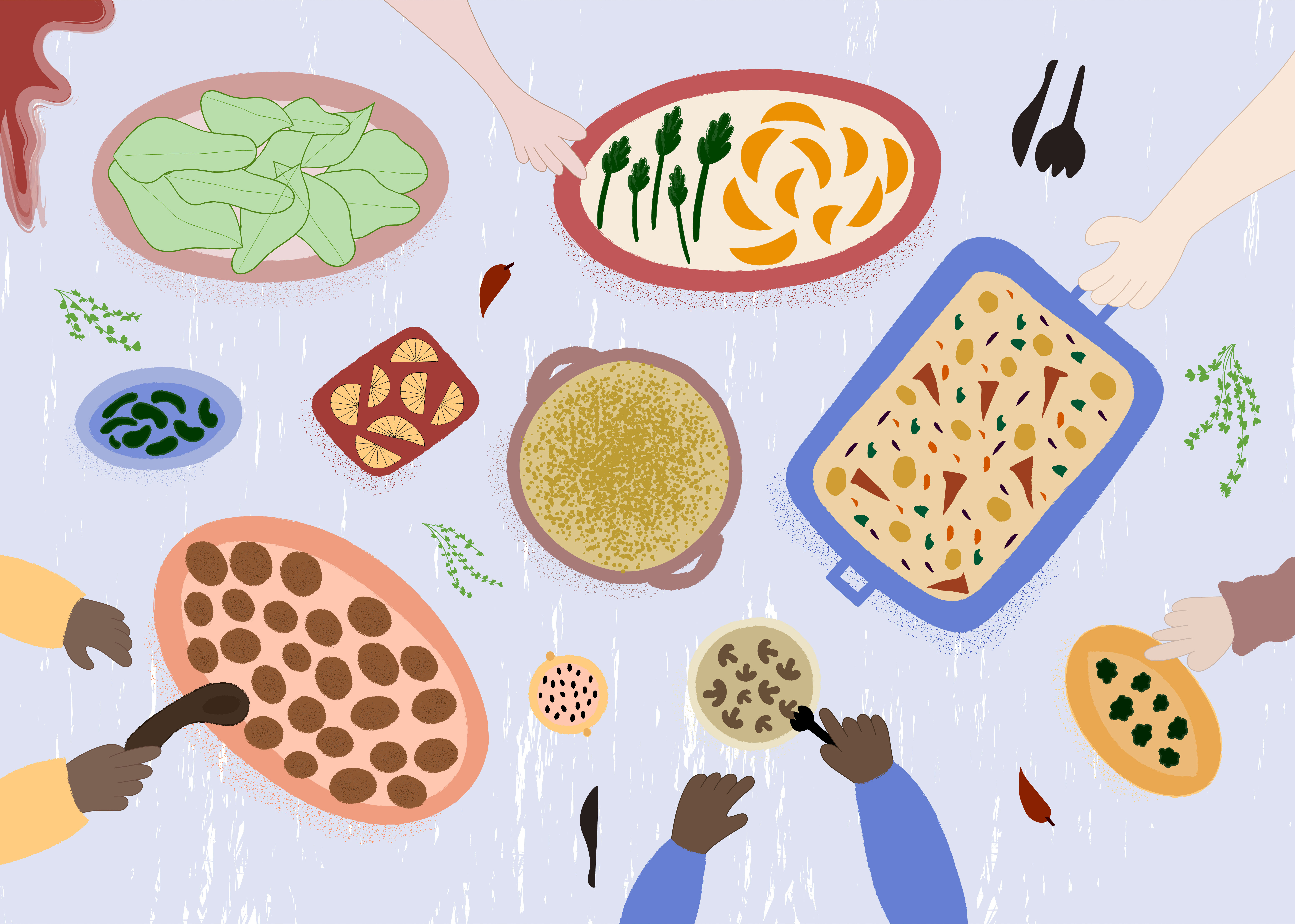 A table with food