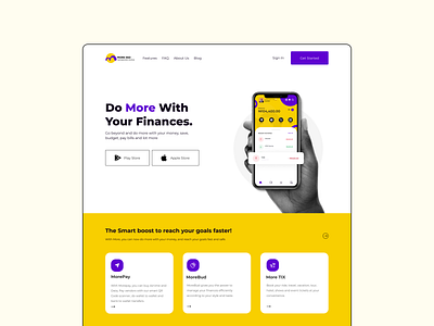 Fintech Landing Page - Moreapp design landing page ui ui design website