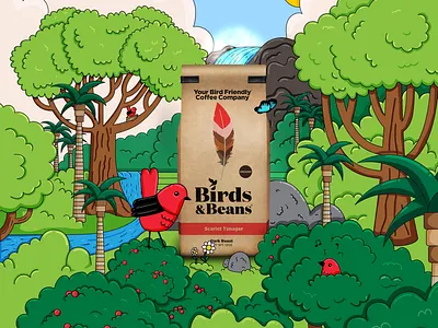 Birds & Beans: Bird-Friendly Coffee Campaign animation branding campaign coffee graphic design illustration social media