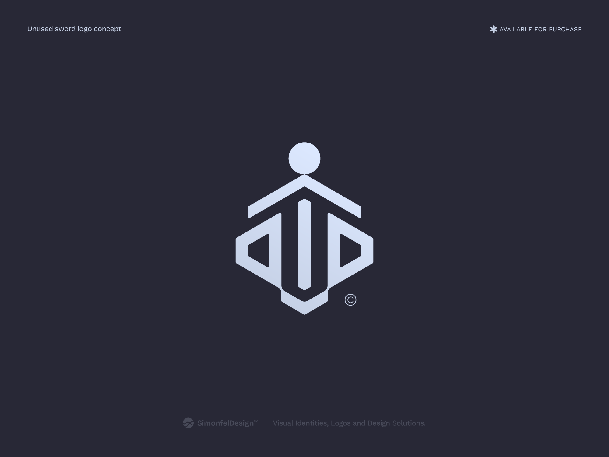 Abstract Sword Logo Concept abstract arrow concept dagger elevate fantasy justice knight logo mark person pillar shape sheath sword unused logo upgrade upward