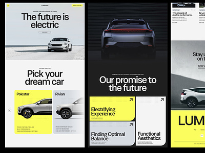 EV Landing Page Concept design design league digital eletric vehicle ev landing page minimalist relume typography ui web