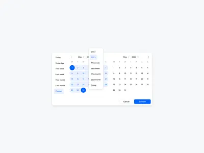 Date picker components 📅 calendar components date input date picker date select design system figma menu minimal minimalism modal popover popup product designer remind sergushkin simple ui design user interface