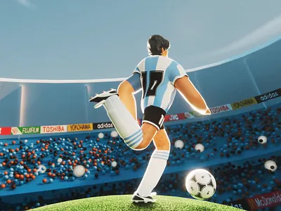 Maradona animated argentina cup diego football maradona world