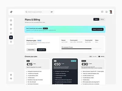 SaaS Pricing & Billing Dashboard UI billing clean dashboard figma minimal modern payment pricing pricingpage productdesign saas subscription ui uiux userinterface ux webapp webdesign