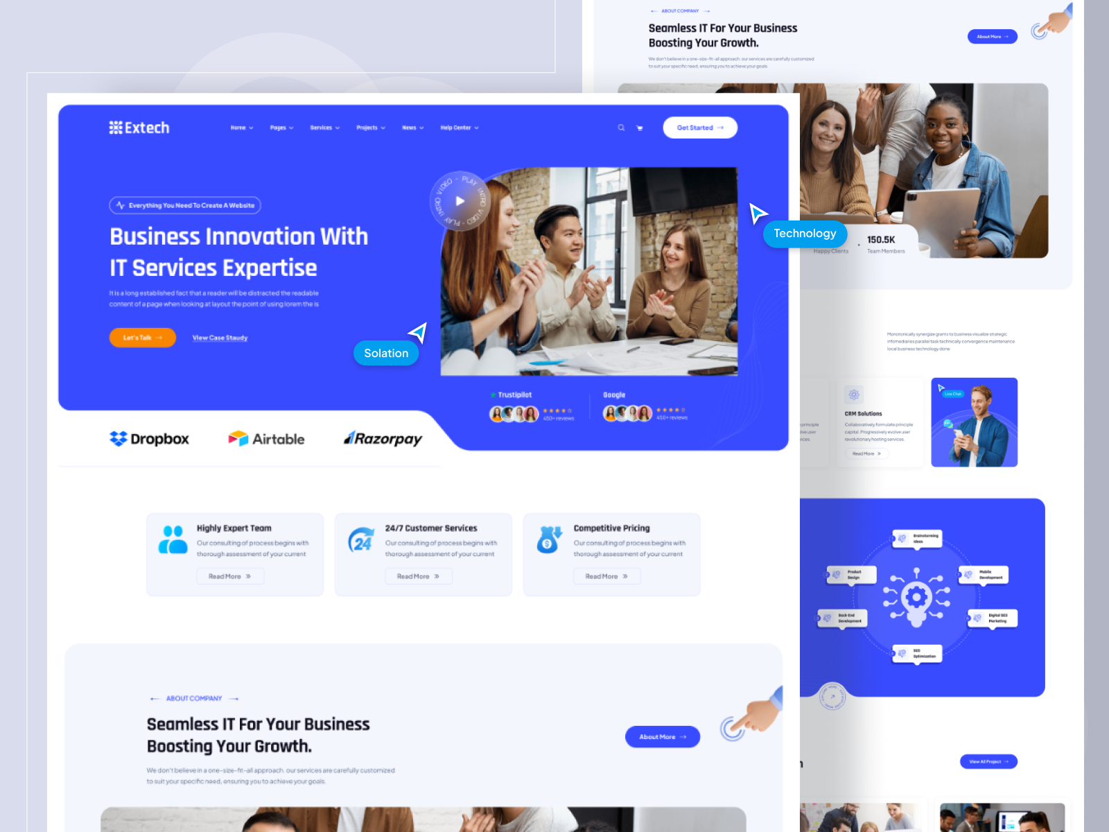 IT Solution Responsive Website | Modern | Scalable UIUX agency business company corporate creative digital innov it marketing modren saas saas template software software template solution solution template startup technology technology company