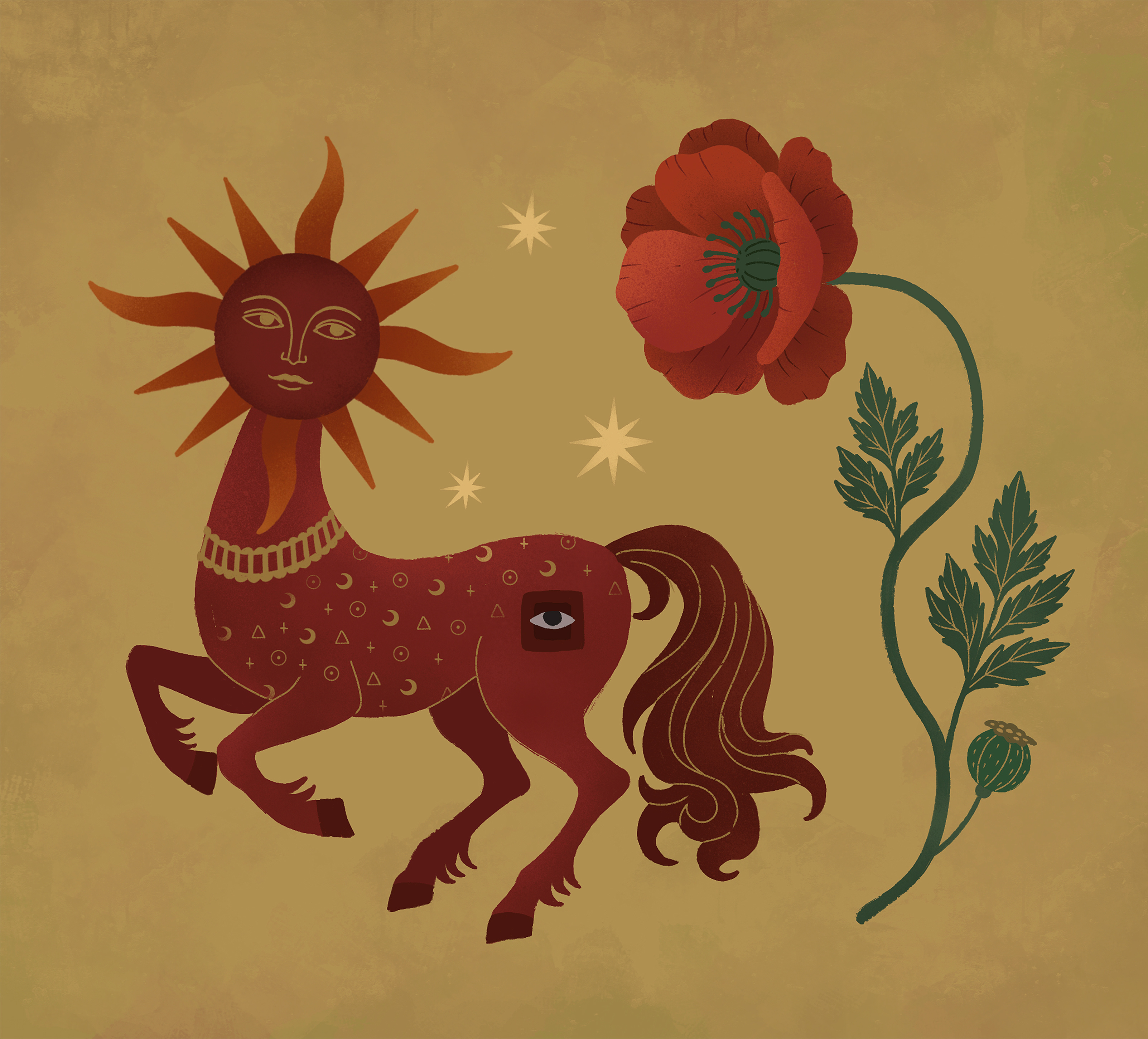 Fire Horse - a symbol of 2026. Symbolic illustration.