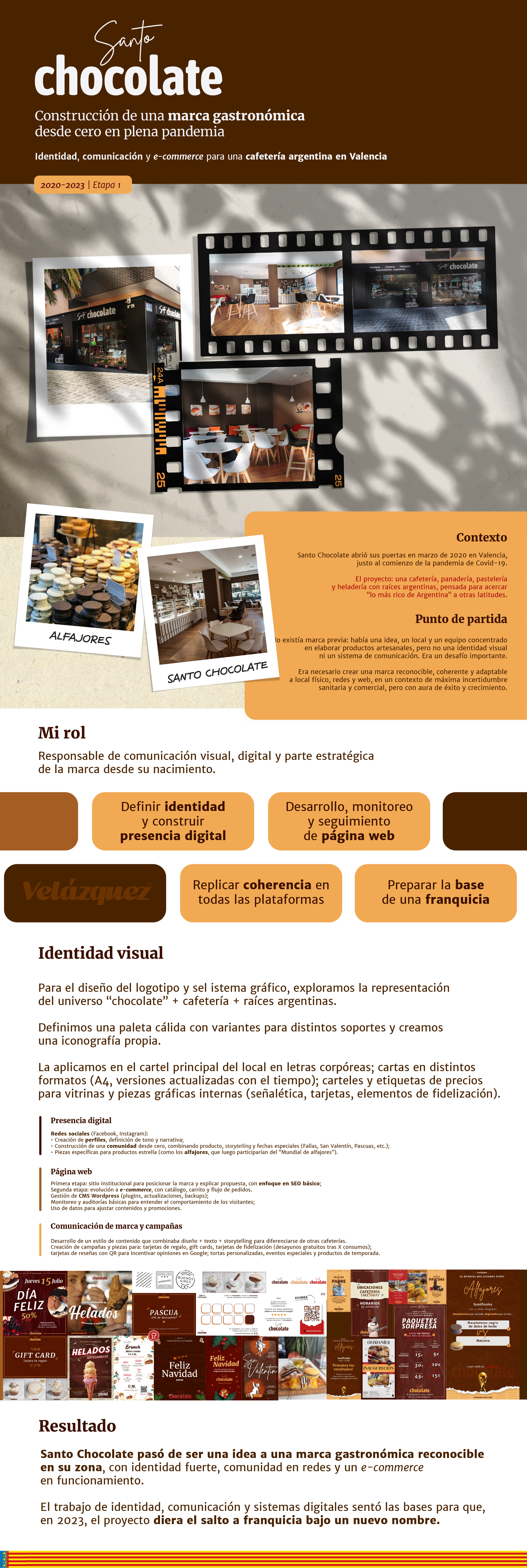 Santo Chocolate (2020-2023) 2020 alfajores argentina coffee shop design gastronomy graphic design heladería ice cream illustration panadería pandemic photoshop project management valencia