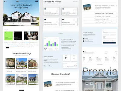 Propvia Real Estate Website Design branding design figma landing page landing page ui logo property property management property selling website real estate real estate website ui ui design uiux uiux design user experience design user interface design web design website website ui
