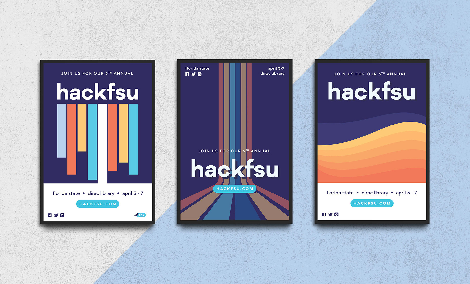 Hackathon Poster Boards Mockup 70s Retro