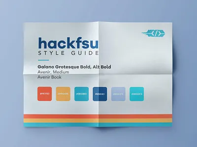 Simple Hackathon Style Guide 70s Retro 70s branding graphic design hackathon hackfsu line logo retro style guide