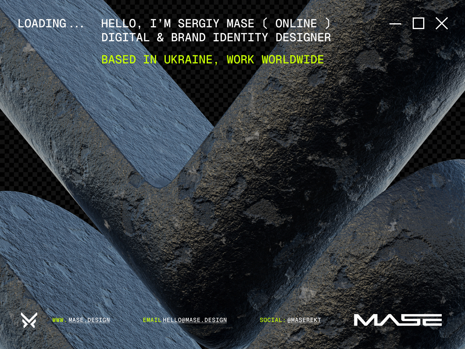 Loading ... Personal branding 3d blender branding digital icon letter logo logotype mase maserekt monogram personal procedural symbol typography visual identity wordmark