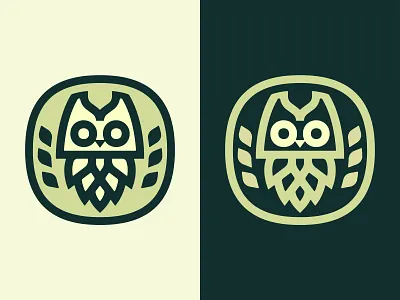Hops Owl for Scale House Brewing badge beer beer hops bird brewery emblem hops icon leaves logo nature outdoors owl scalehouse brewing seal symbol