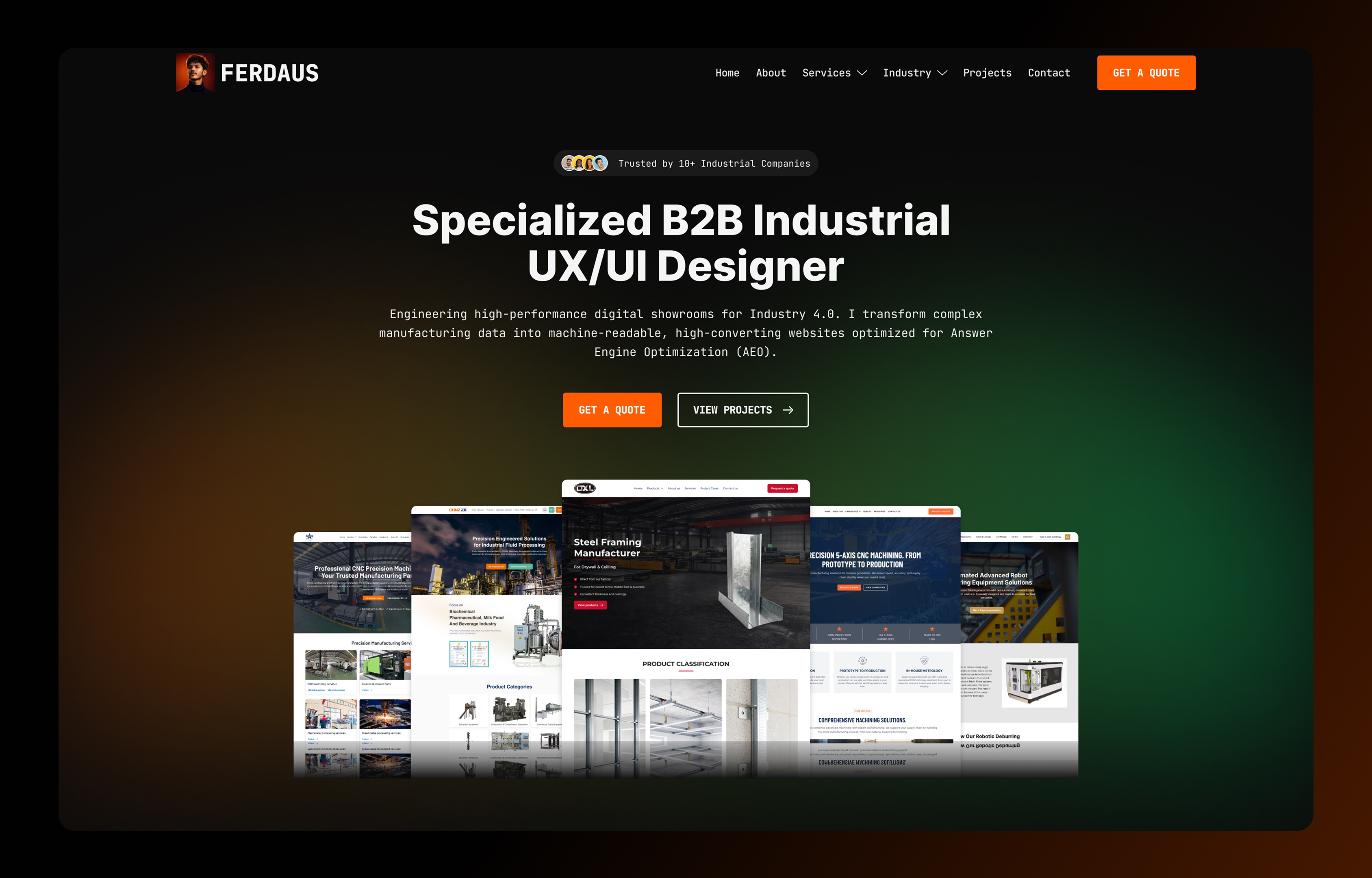 B2B Industrial UX UI Design Portfolio Website b2b design b2b saas clean ui data visualization design system engineering design enterprise ux industrial robotics industrial ui interaction design logistics ui machinery interface manufacturing ux portfolio website product design saas dashboard smart factory technical ui ux case study web design