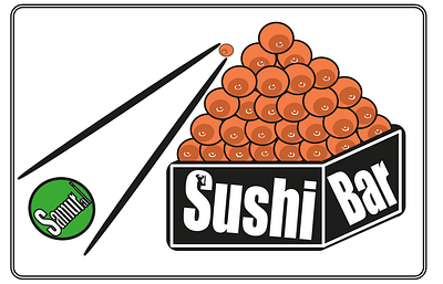Samurai Sushi Bar logo design adobe illustrator adobe photoshop bar chopsticks design graphic design illustration logo sushi sushi bar vector