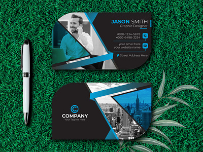 Business Card abstract banner brand identity branding business business card card design company card corporate creative design designer die cut graphic design horizontal information marketing mockup name visiting card