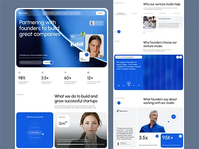 Zentara - Startup Venture Studio Website b2b blue theme business website clean layout corporate site digital product fintech ui growth strategy landing page minimal design modern ui professional site saas design startup website user experience user interface venture capital venture studio web design website design