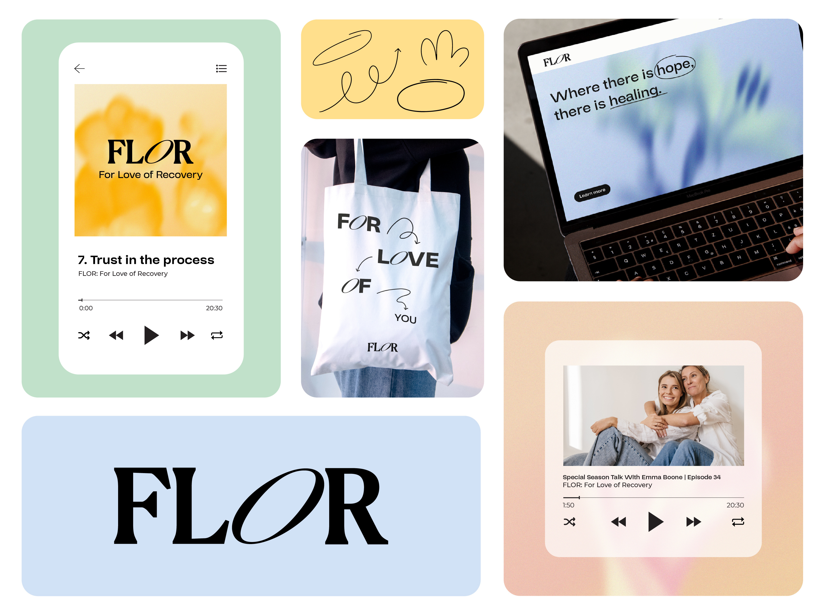 FLOR: Branding for a supportive podcast
