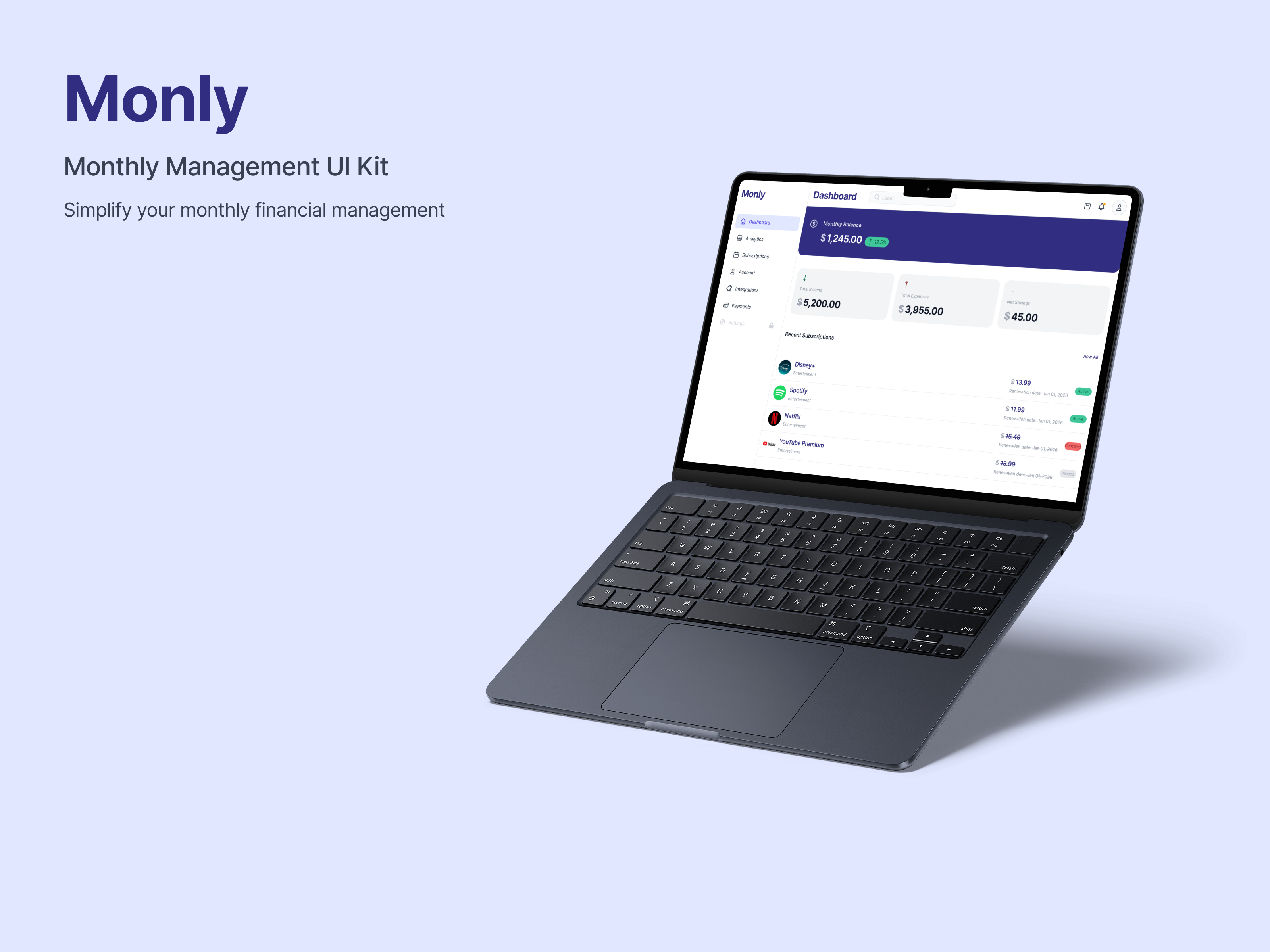 Monly — Financial Management Dashboard & UI Kit