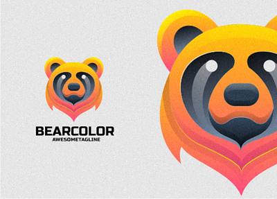 Bear color Logo 3d bear branding colorful design graphic design illustration logo