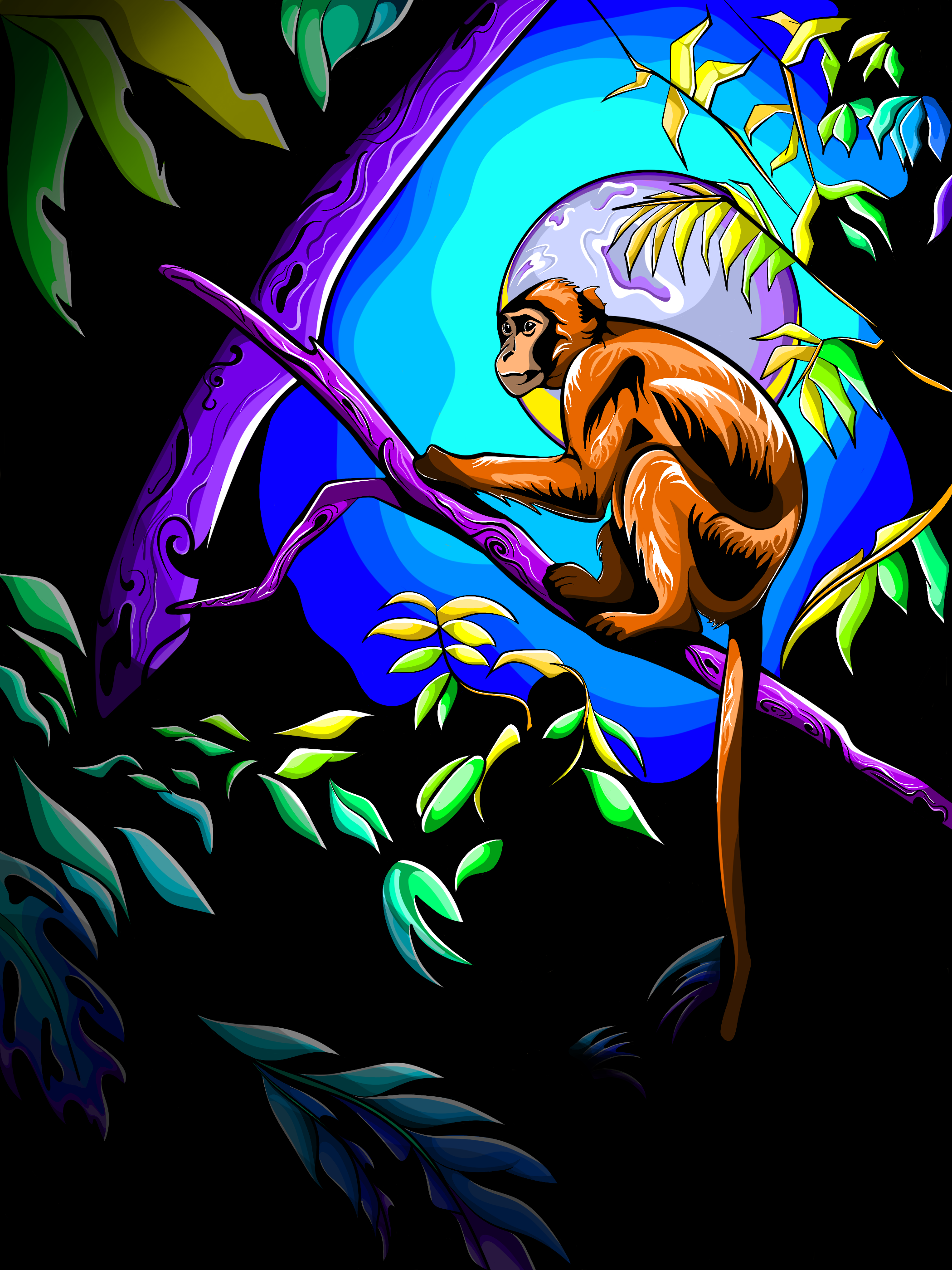 Neon Monkey: Neo-Pop&Bold Lines